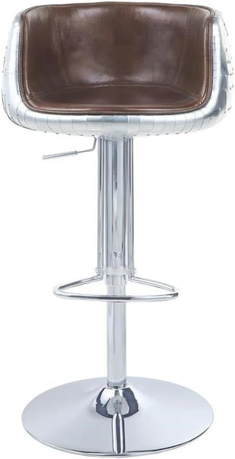 Brancaster Vintage Brown Leather Adjustable Swivel Stool