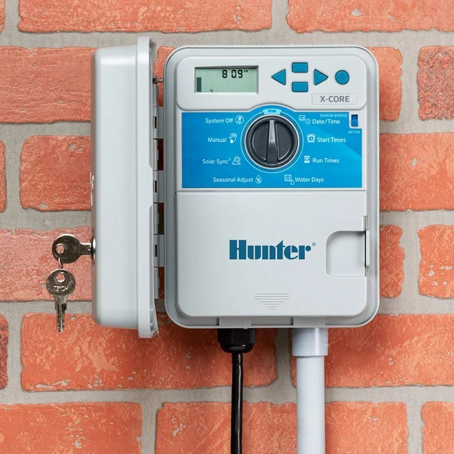 Hunter X-Core XC-600 6-Zone Outdoor Sprinkler Controller, Rain Sensor Compatible