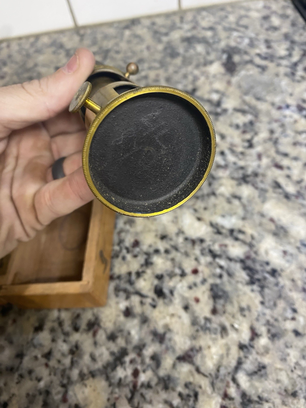 Antique Brass French Field Microscope Box