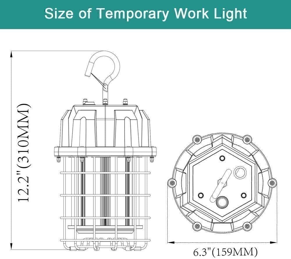100W LED Temporary Work Lights Construction Lighting High Bay Workshop Jobsite