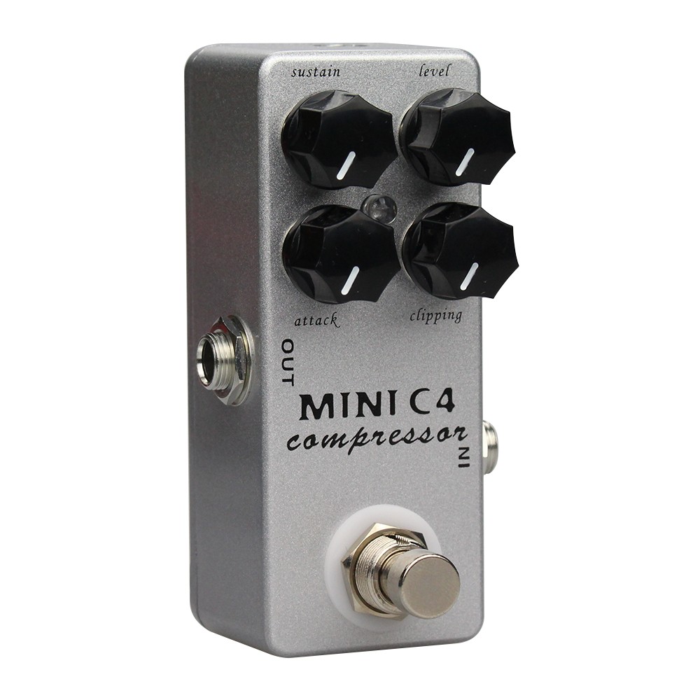 MOSKYAudio Mini C4 Compressor Guitar Effect Pedal True Bypass 4 Functional Knob
