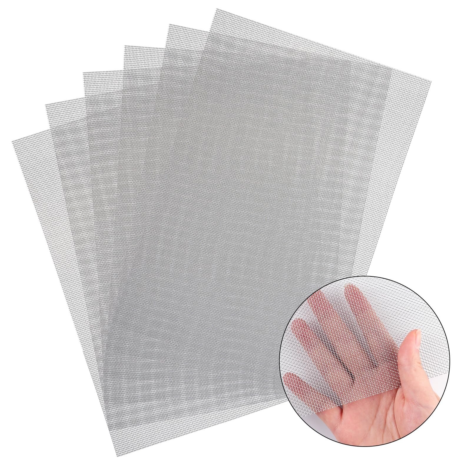 6 Pack 12×8 Inch Wire Mesh Screen, 20 Mesh Stainless Steel Mesh, Sturdy No