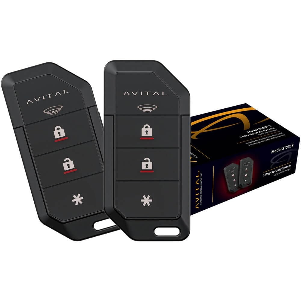 Avital 3103LX 1-Way Car Alarm w/ Keyless Entry/Flashing Parking Lights Brand New