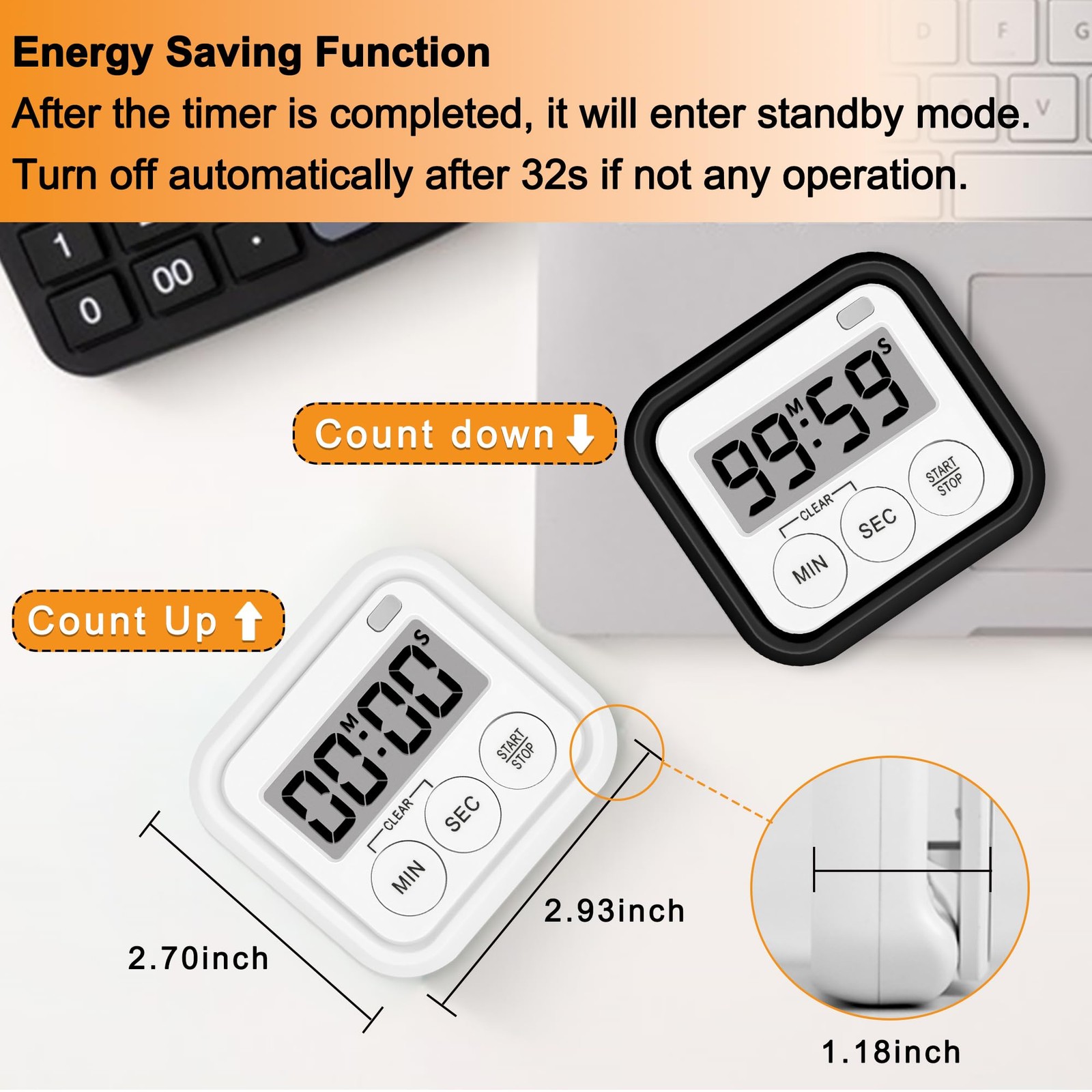Timer, Kitchen Timers for Cooking Classroom Timer for Kids Teachers Magnetic ...
