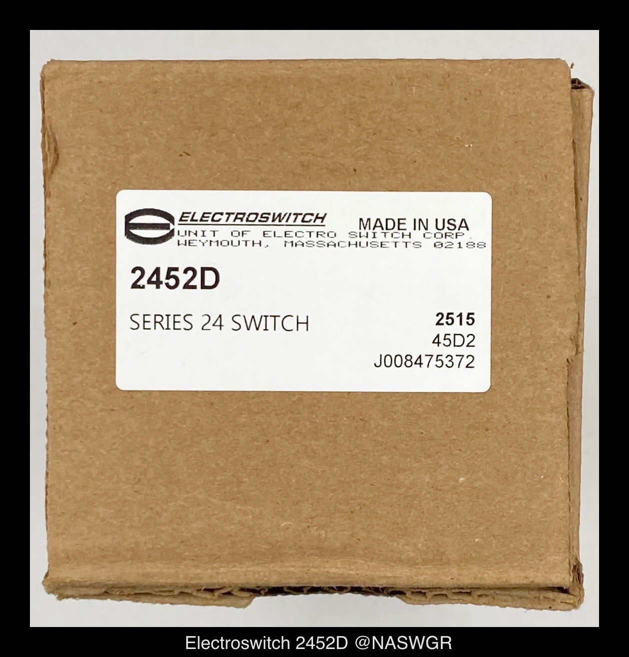 Electroswitch 2452D Series 24 Circuit Breaker Control Rotary Switch - Unused
