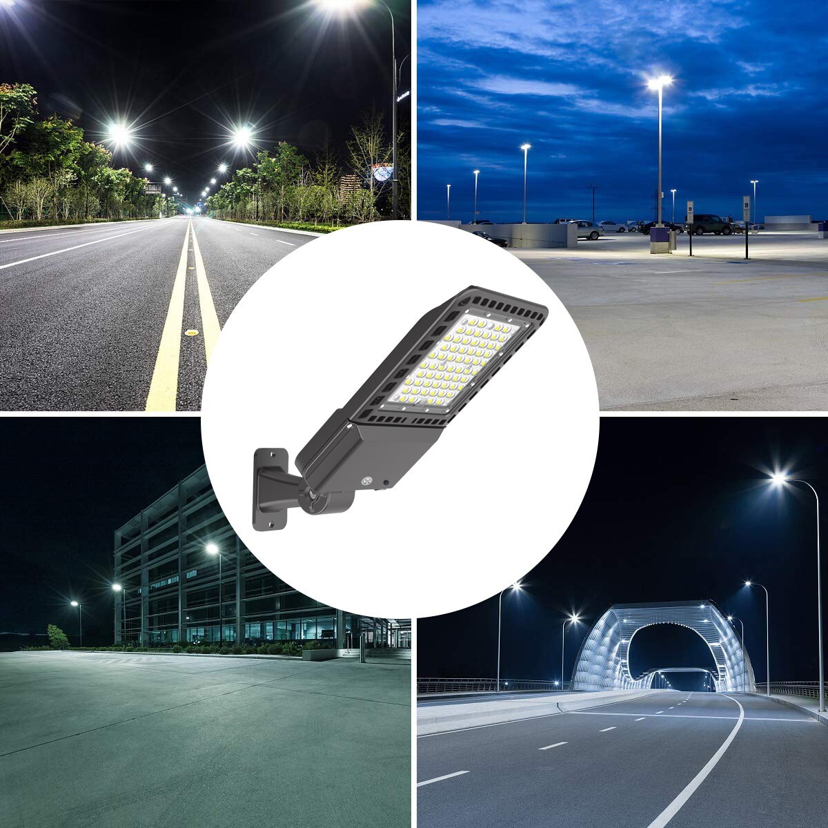 LED Parking Lot Light - 200W Street Lights Dusk to Dawn Outdoor Lighting 3 PACK