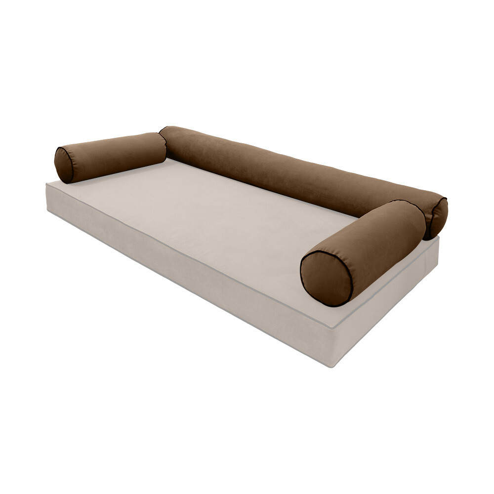 SLIPCOVER ONLY Contrast Twin-XL V6 Velvet Indoor Daybed Bolster Cushion AD308