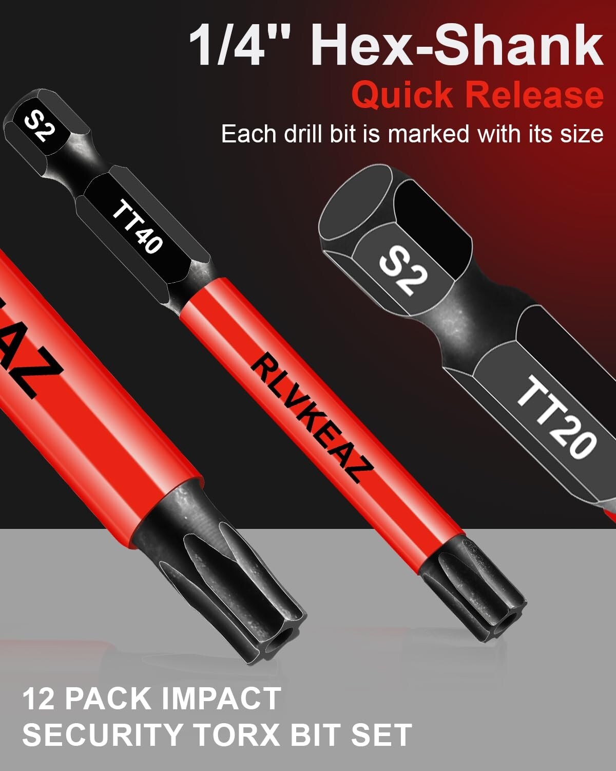 Magnetic Torx Safety Bits Set - 12 Professional Tools (3-Inch) for Durability