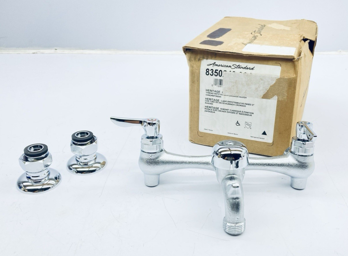 AMERICAN STANDARD 8350243.004 Heritage Wall Faucet Chrome w/ Lever Handles