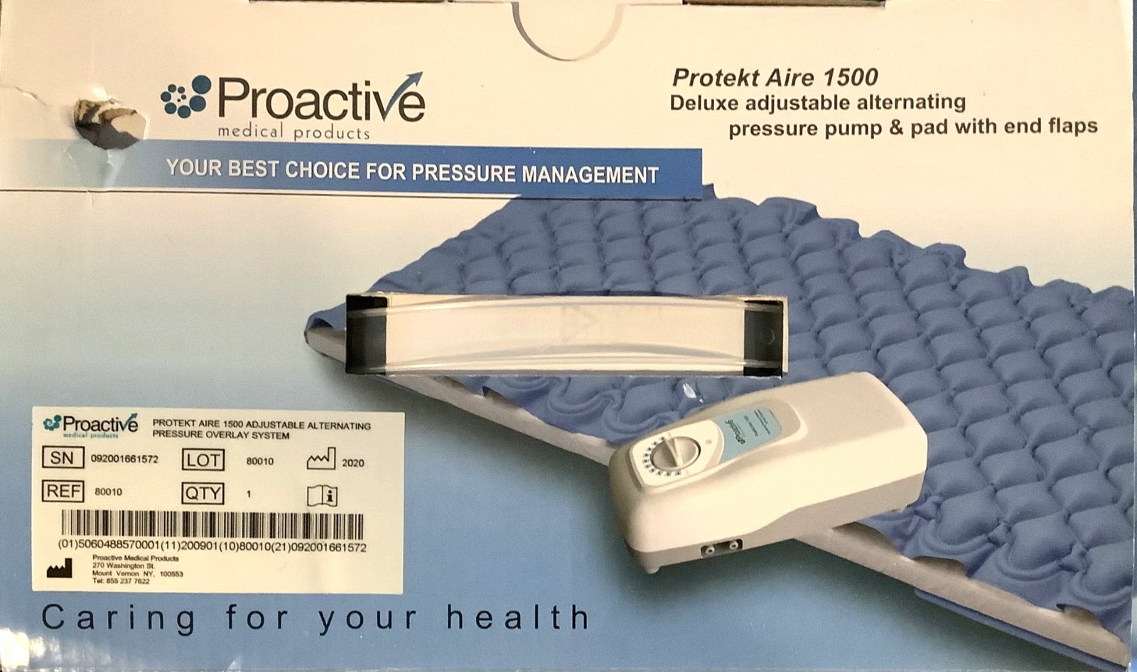PROACTIVE Protekt Aire 1500 Alternating Pressure Pump and Pad with Flaps