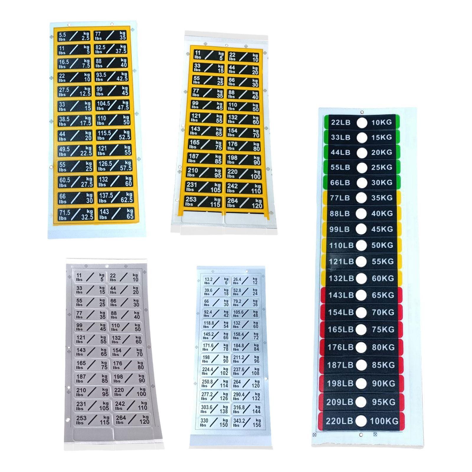 Weight Stack Labels Decals for Gym Machine Weight Number Stickers for Resistance