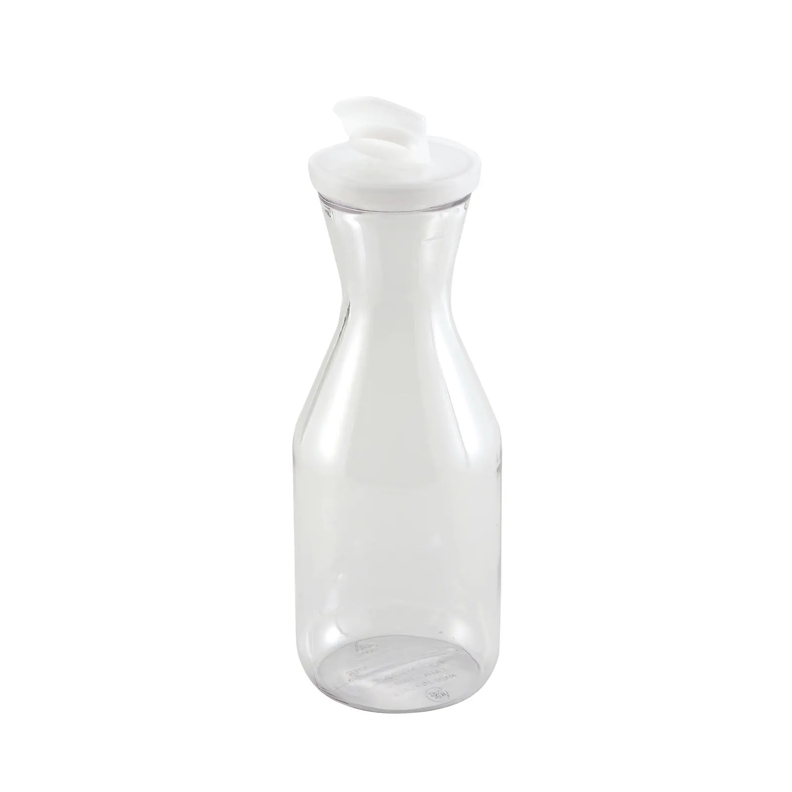 Winco PDT-10 1 Qt Clear Polycarbonate Pourable Decanter w/ Flip Top Lid