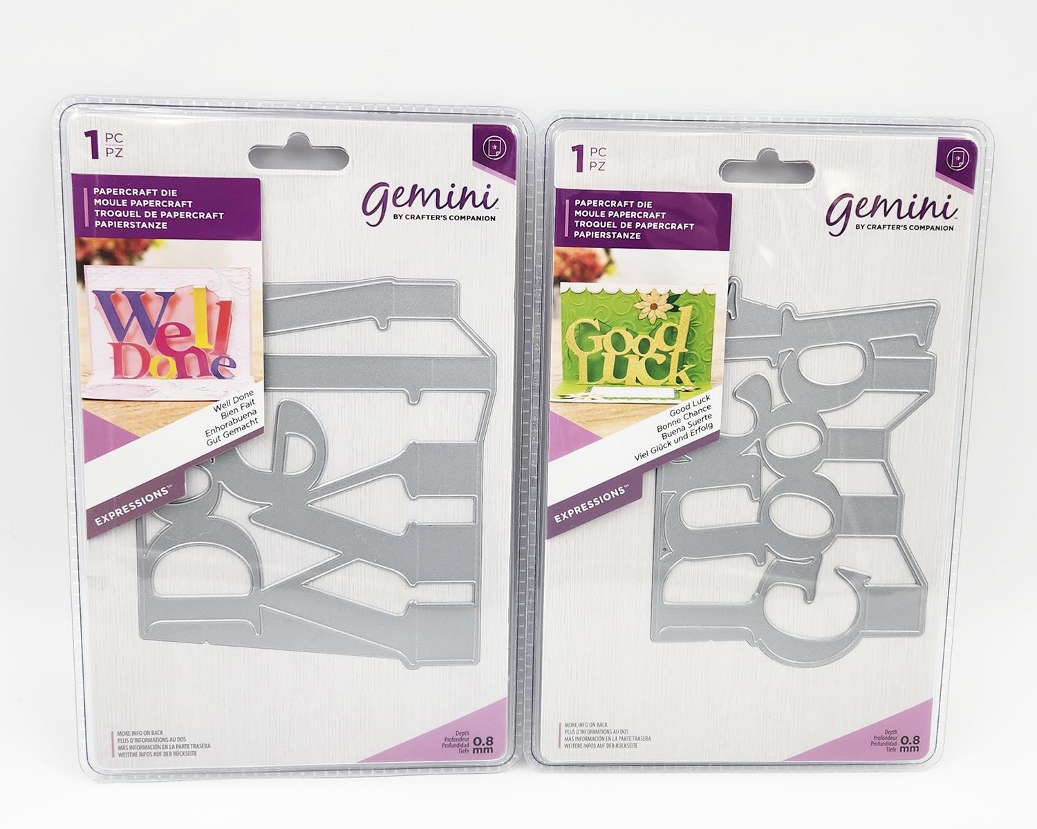 New Crafter's Companion Gemini Pop-Out Word Dies - Well Done & Good Luck