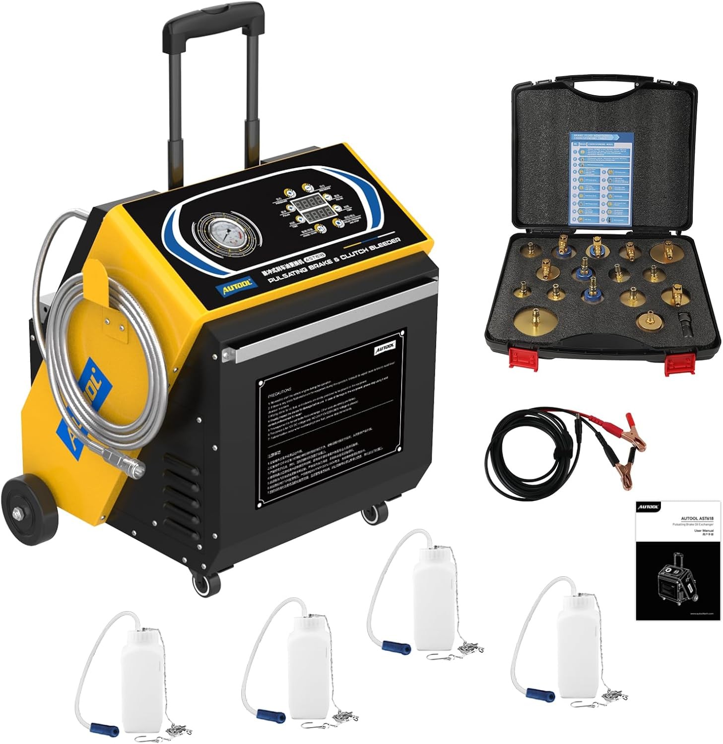 AUTOOL Brake Fluid Bleeder Machine Electric Pulsating Pressure Oil Bleeding Kit