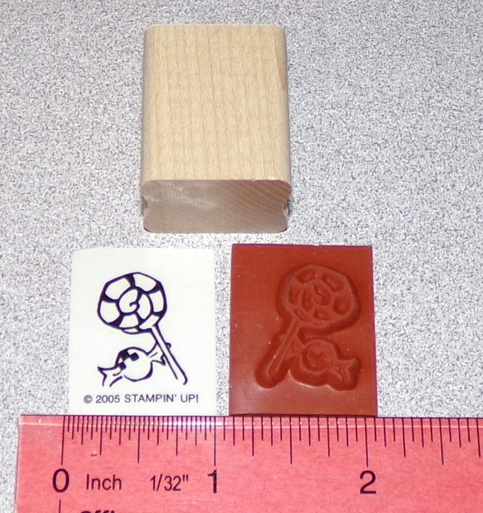Christmas Candy Rubber Stamp Single Lolly Pop Hard Candy Stampin Up Merry Minis