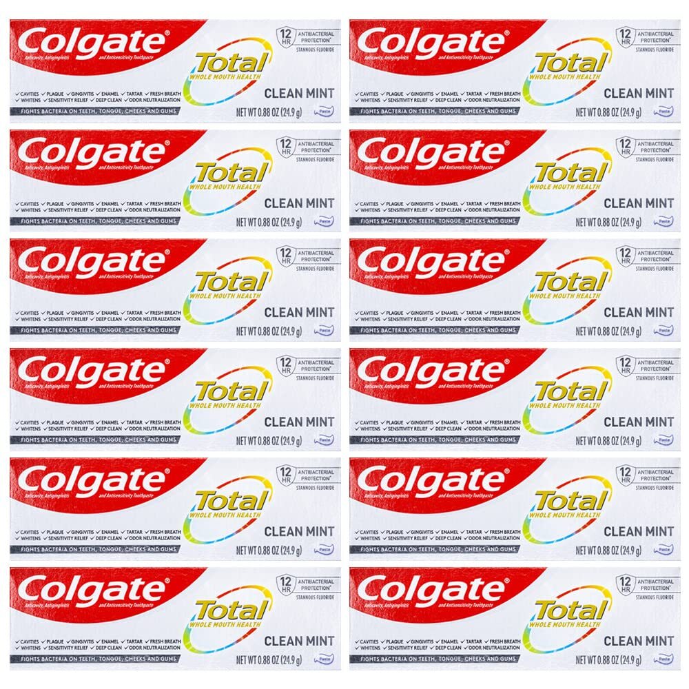Colgate Total Clean Mint Toothpaste 0.88 Oz Pack of 12 Plaque Decay Whitening