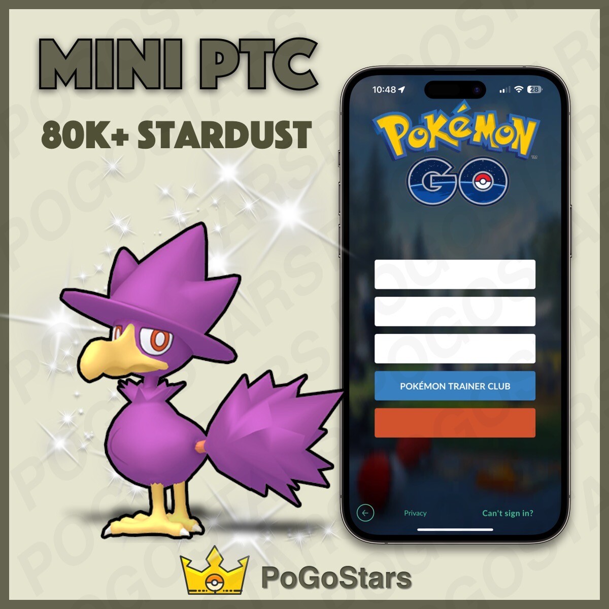 Pokémon Go - Shiny Murkrow - Mini PTC 80K Stardust✨Read Description✨