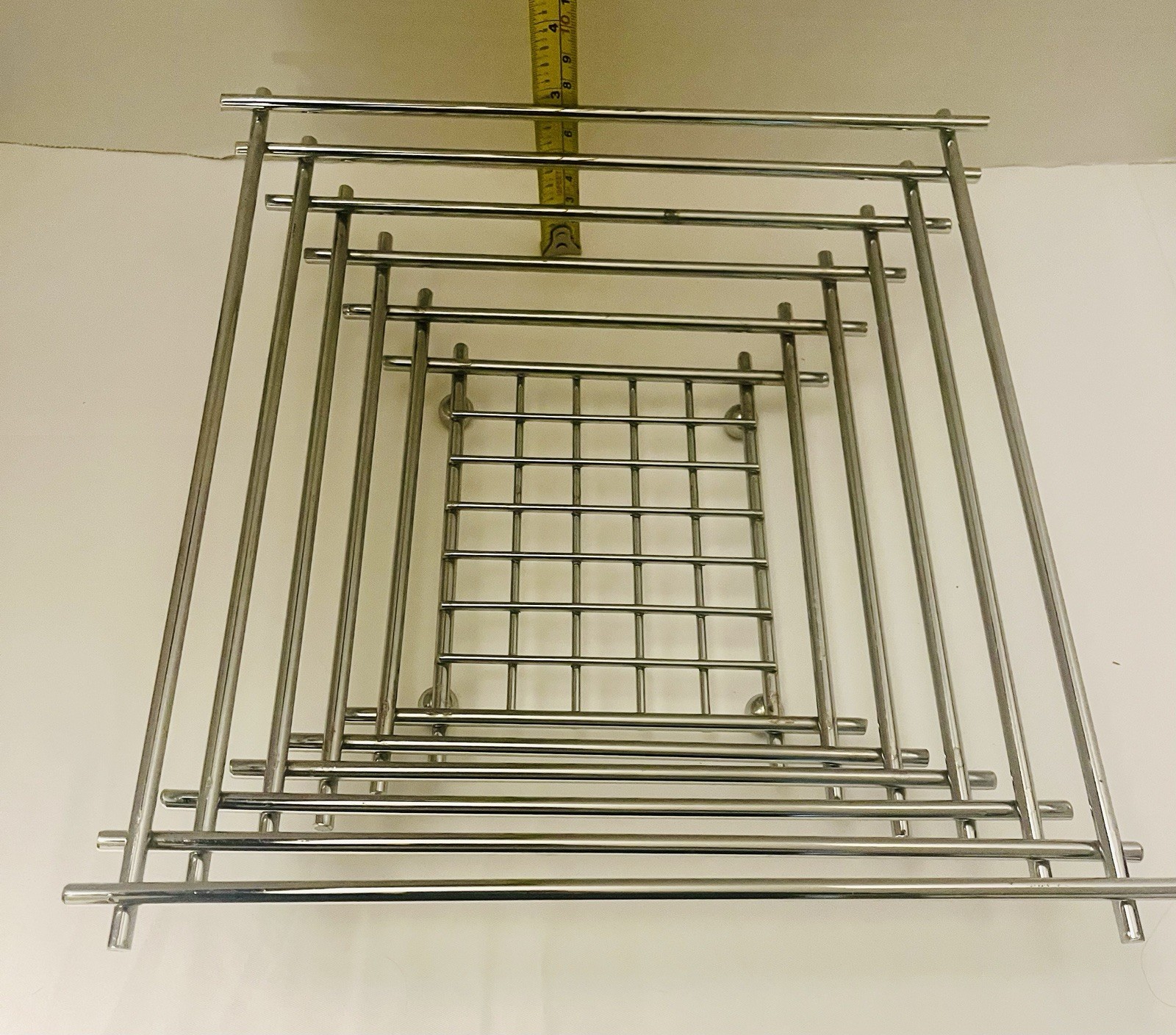Stacked Square Chrome Fruit Basket By Totally Kitchen