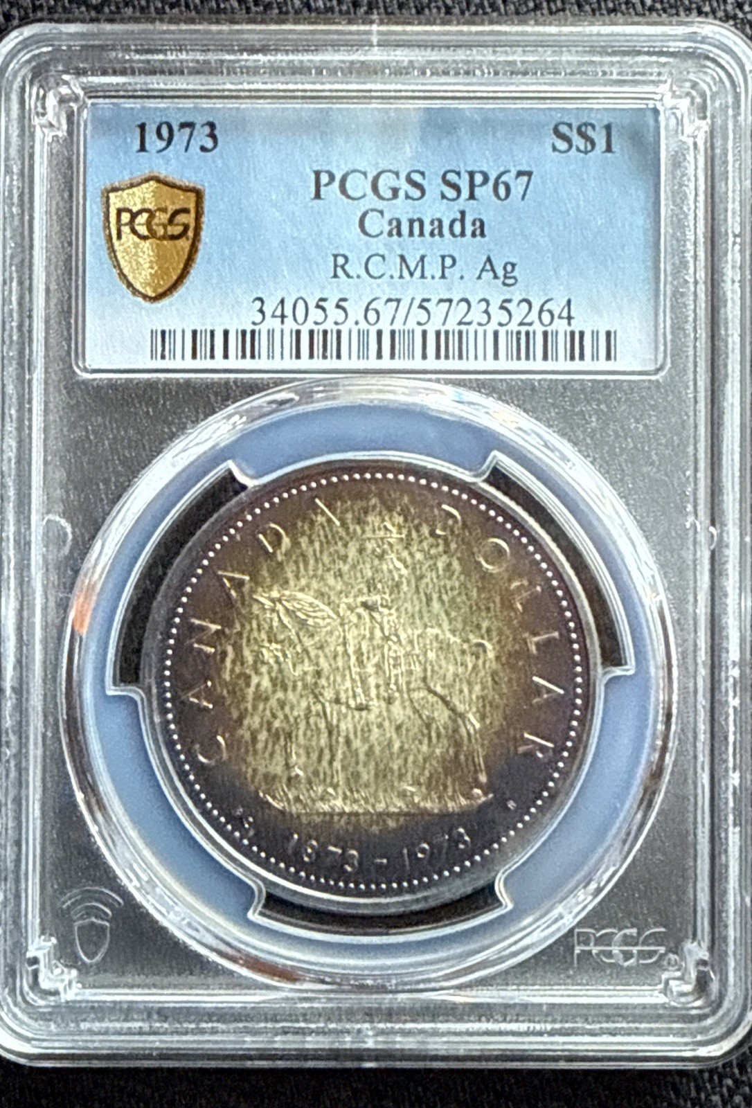 1973 Canada 1 Dollar R.C.M.P. Ag Silver SP 67