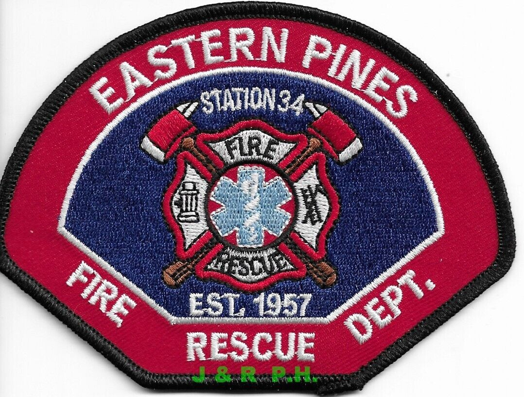 *NEW*  Eastern Pines  Station - 34  Fire - Rescue, NC (4.5" x 3.5") fire patch