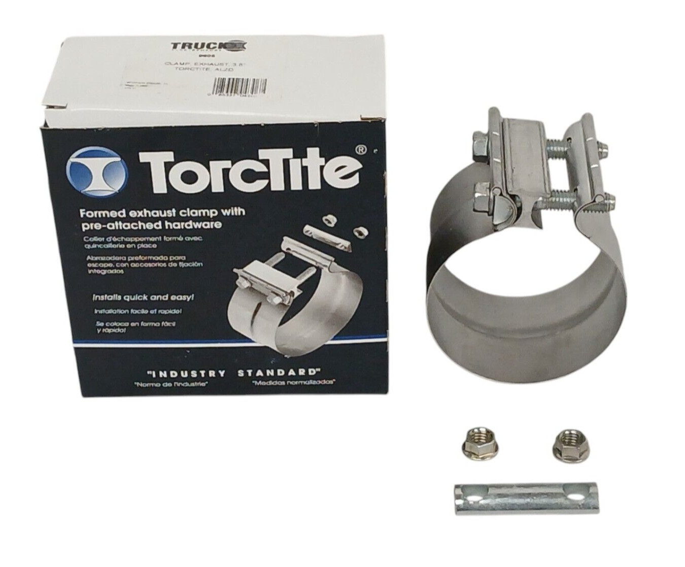NEW TorcTite 9605 Aluminized Steel Exhaust Clamp 3.5" With Pre-attached Hardware