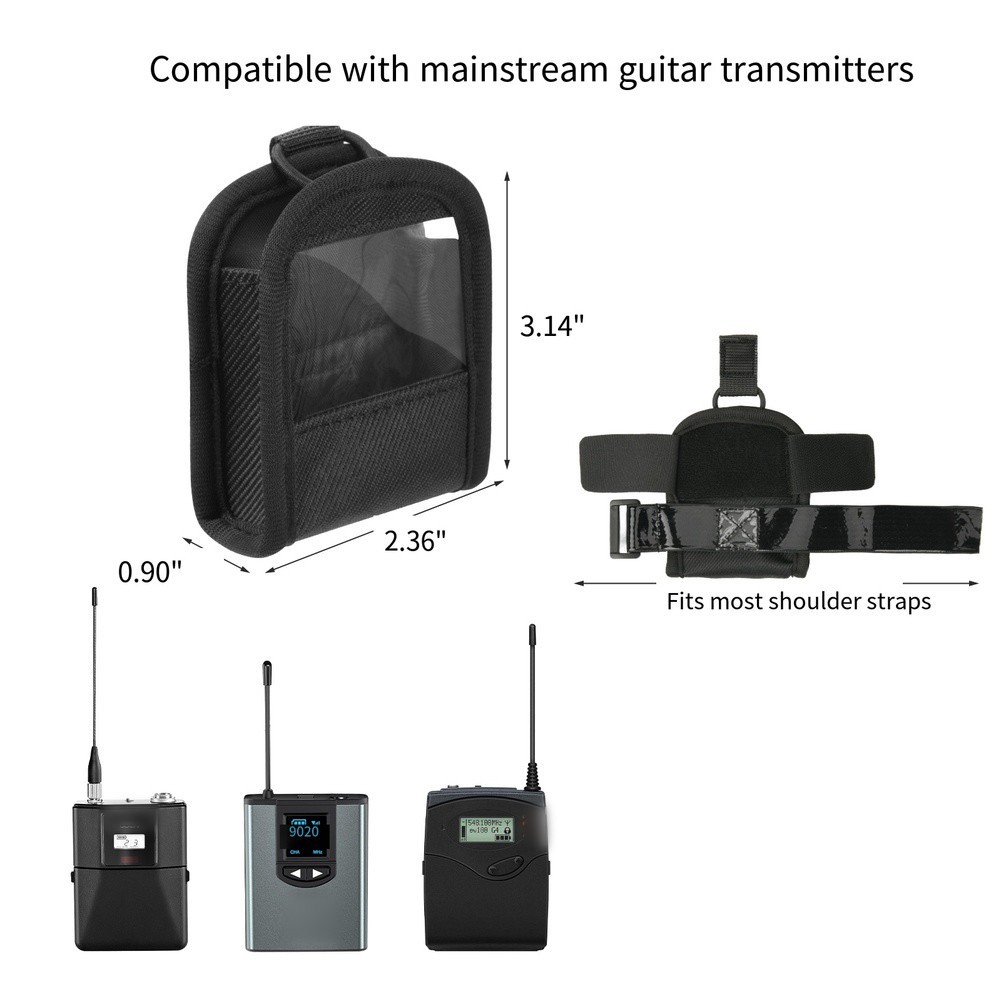 Portable Wireless Bodypack Transmitter Pouch Transparent Design High Quality