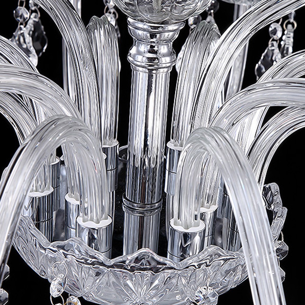 E12 Elegant Crystal Candle Decoration Chandelier Pendant Ceiling Light 6 Lamp