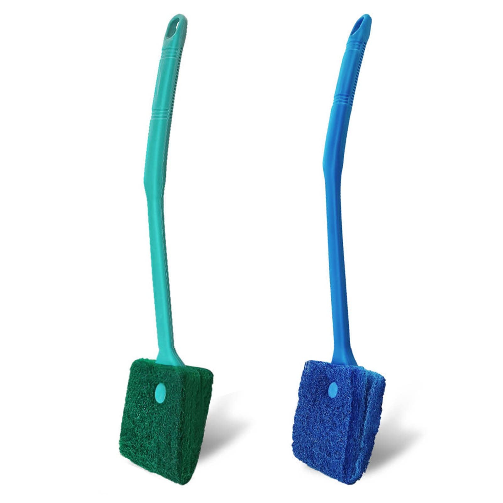 2PCS Aquarium Cleaning Brush – Double-Sided Sponge Scrubber w/ Long Handle