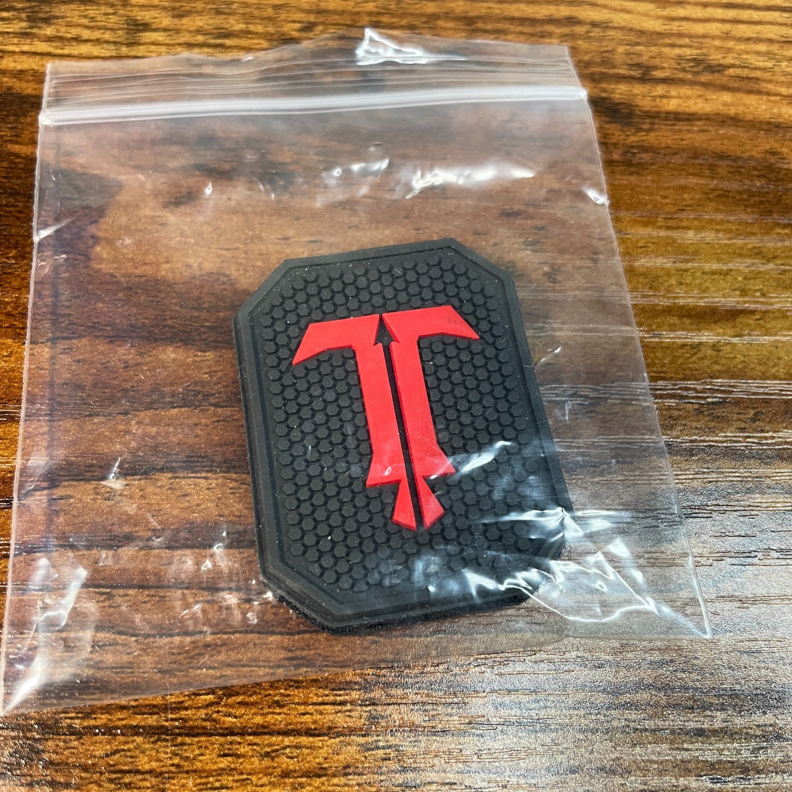 TriggerTech Red Logo Hexagon PVC Morale Patch Hook Backed Rifle Trigger