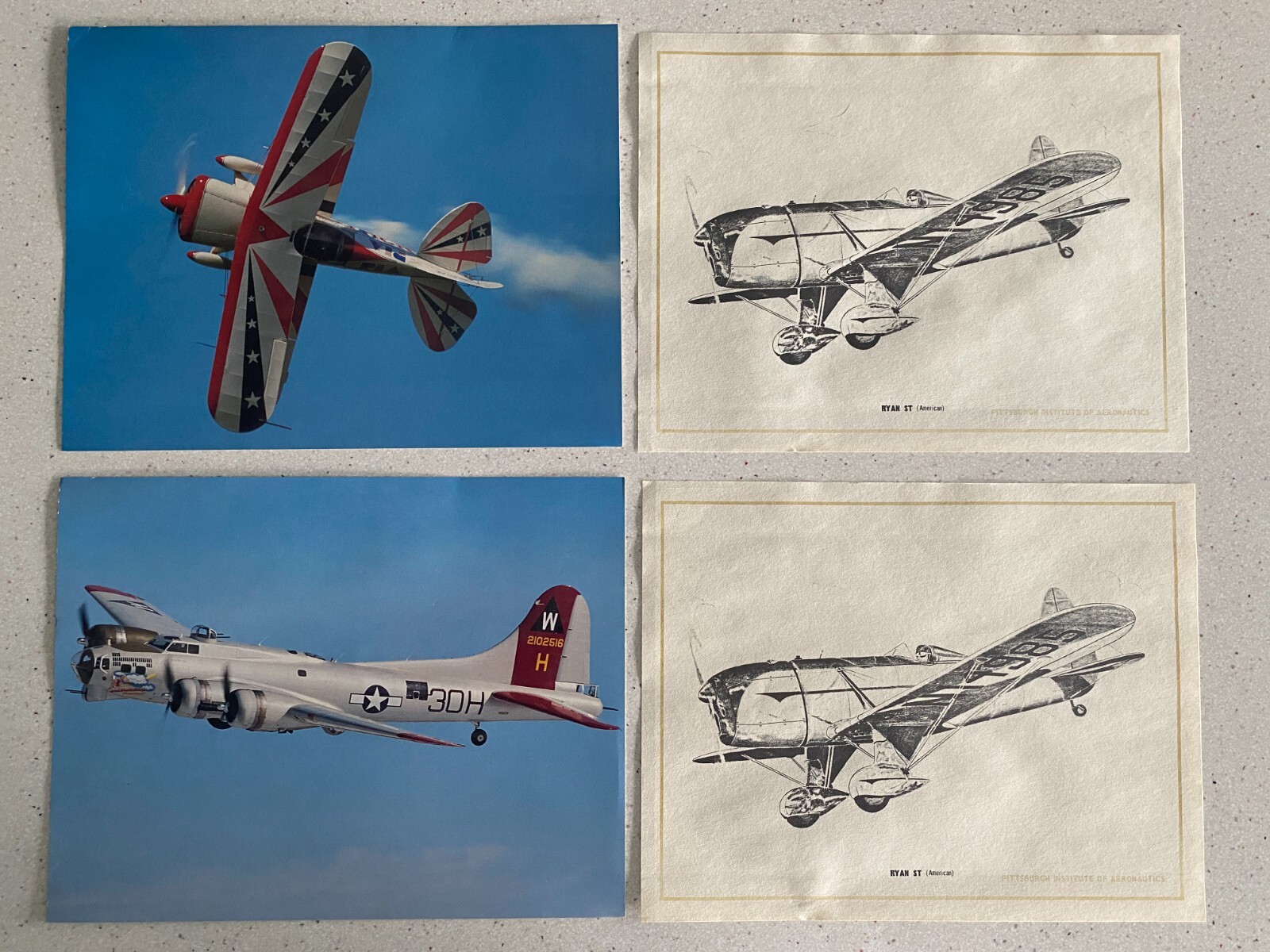Lot of 4 8.5x11" Prints Pictures from Pittsburgh Institute of Aeronautics