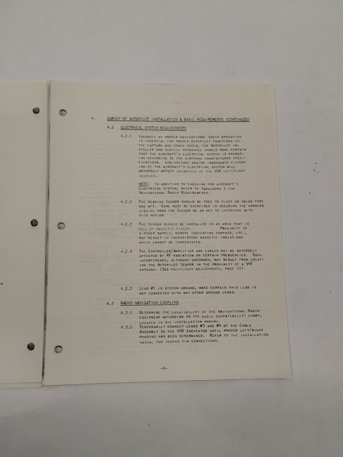Brittain Industries Mooney NAV-Coupler/Heading Lock Operation & Service Instruct