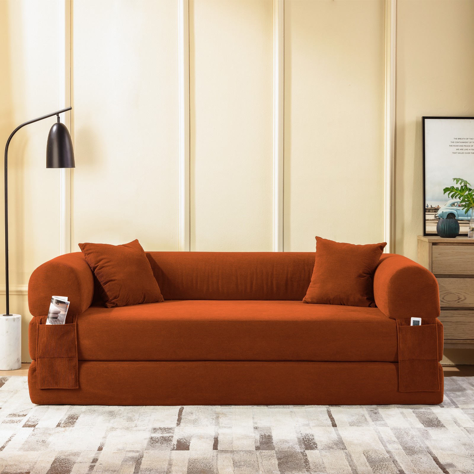 Convertible Sofa Bed,Floor Couch Foldable Sleeper Sofa for Living Room,Bedroom