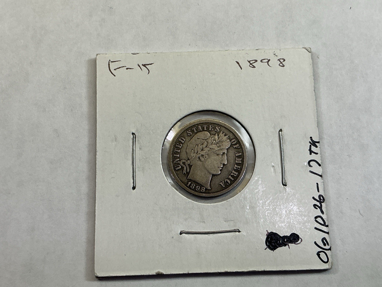 1898 Barber 90% Silver Dime Fine Condition 061026 17tk