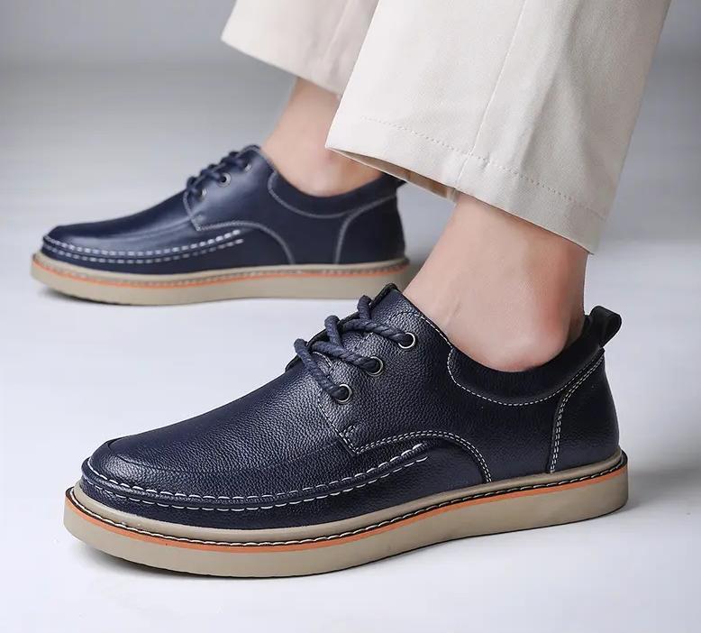 Men's Round Toe Lace Up Loafers Brogue Oxford Pumps Shoes Formal Business Retro