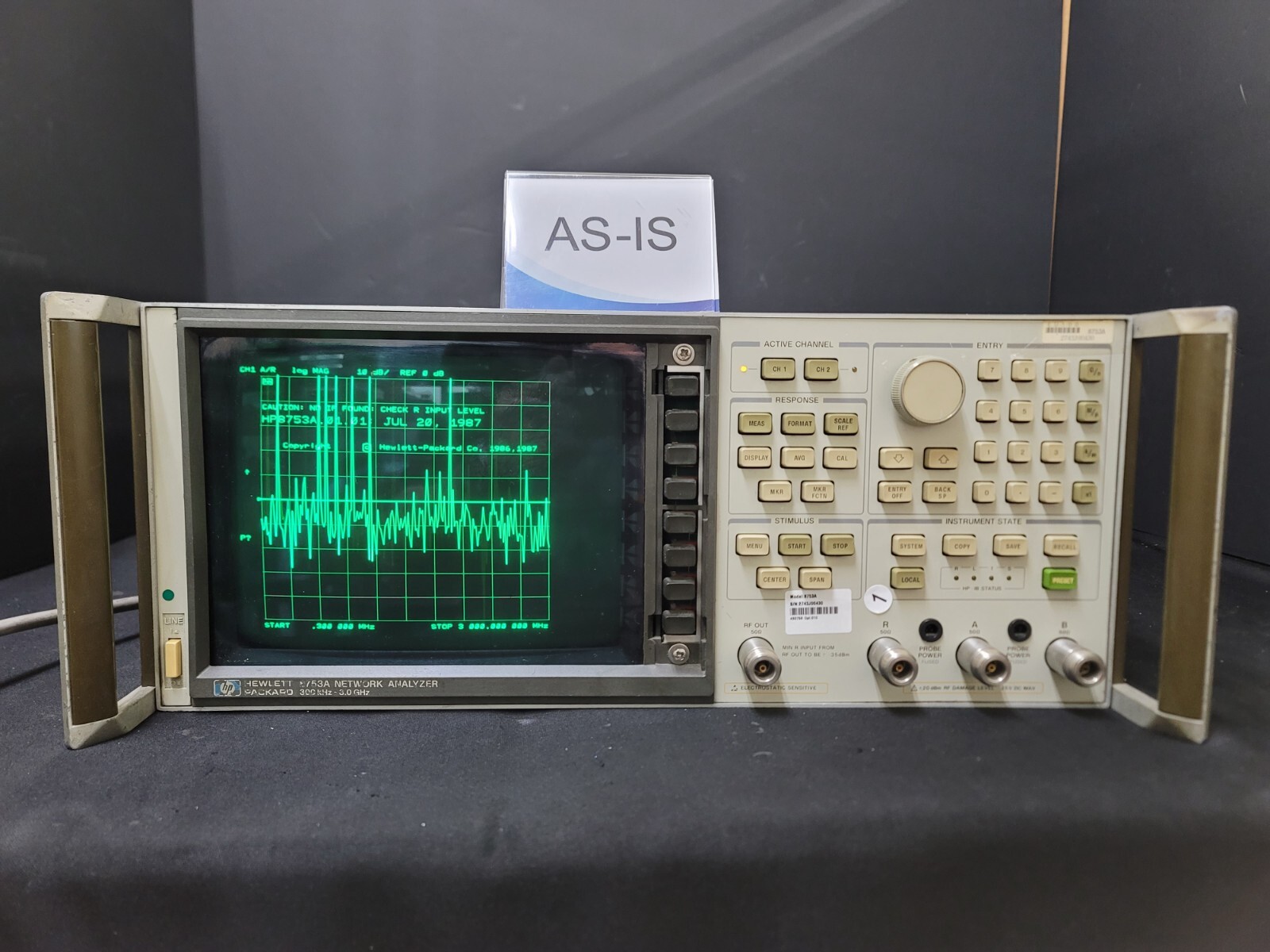 HP 8753A : Network Analyzer, 3GHz AS-IS (0430)