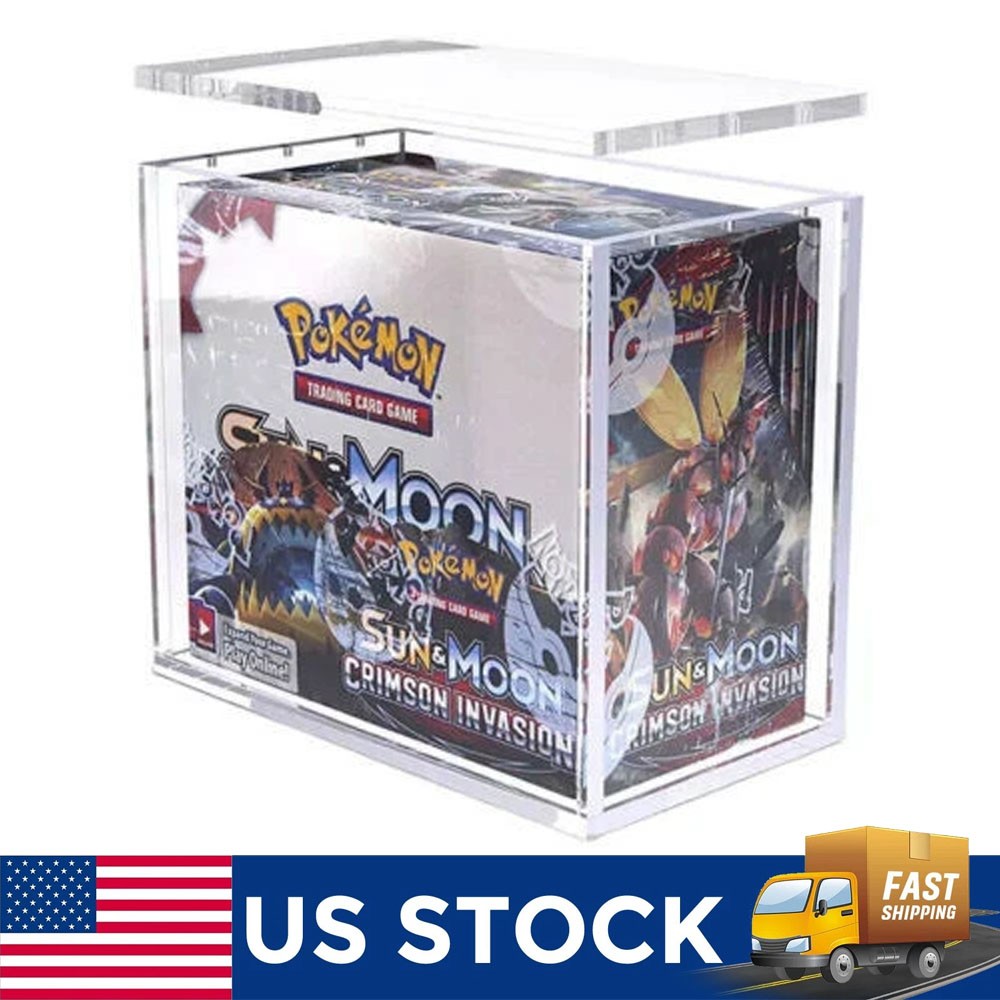 Pokemon Booster Box Acrylic Case Magnetic Protective Display Case Stackable