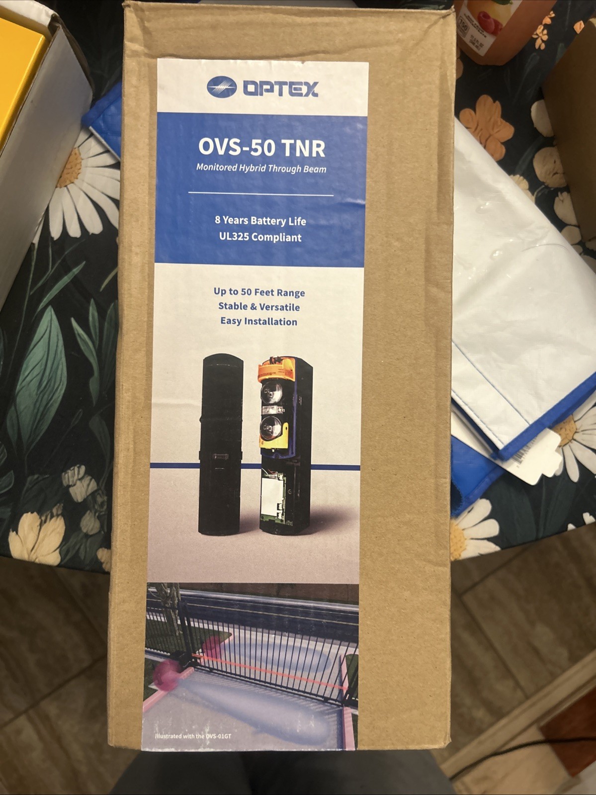 Optex OVS-50TNR Photoelectric Beam Outdoor Sensor Wireless IR 50ft Battery