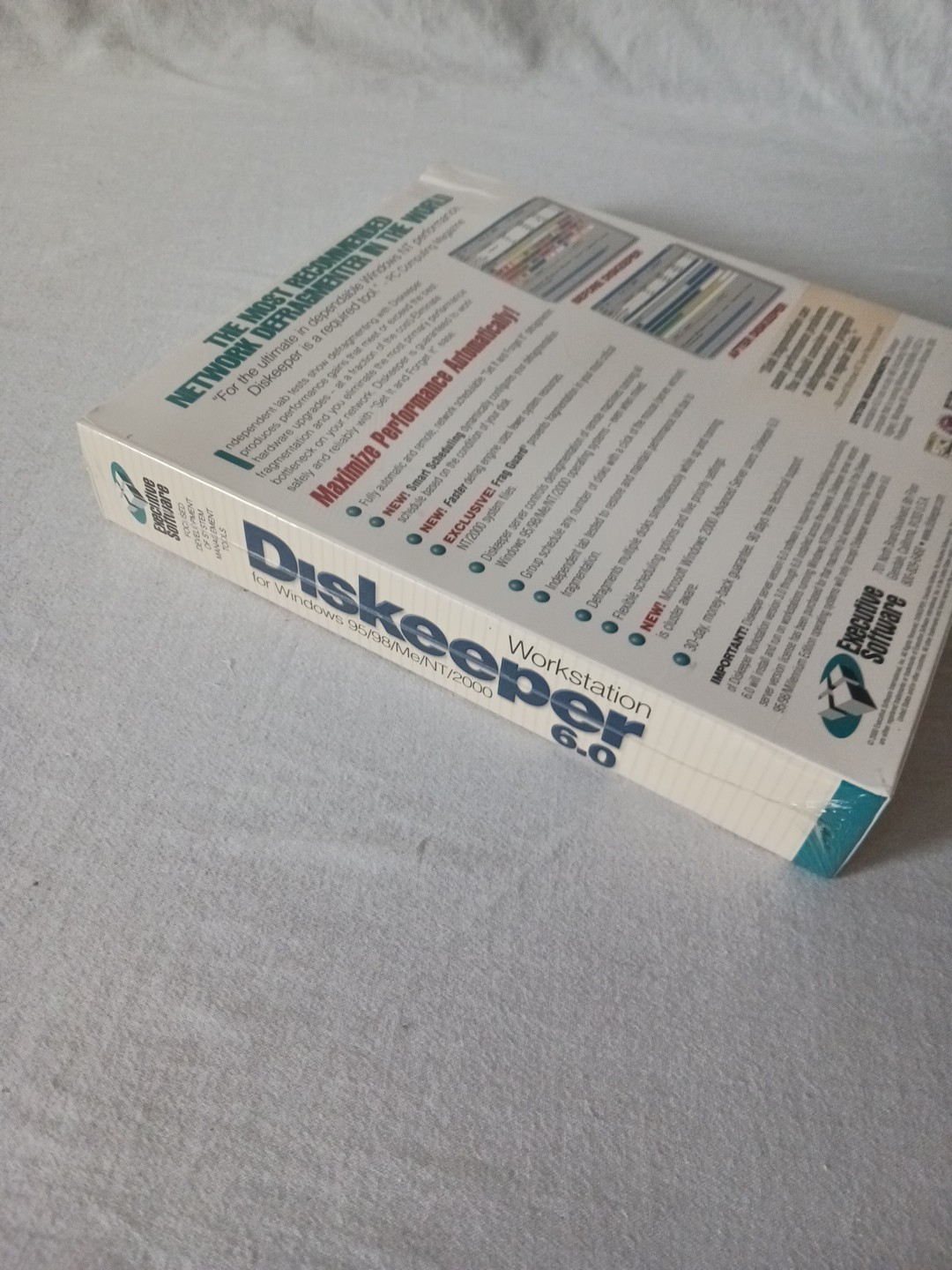 NEW SEALED Executive Software Workstation Diskeeper 6.0 Windows 95/98/ME/NT/2000