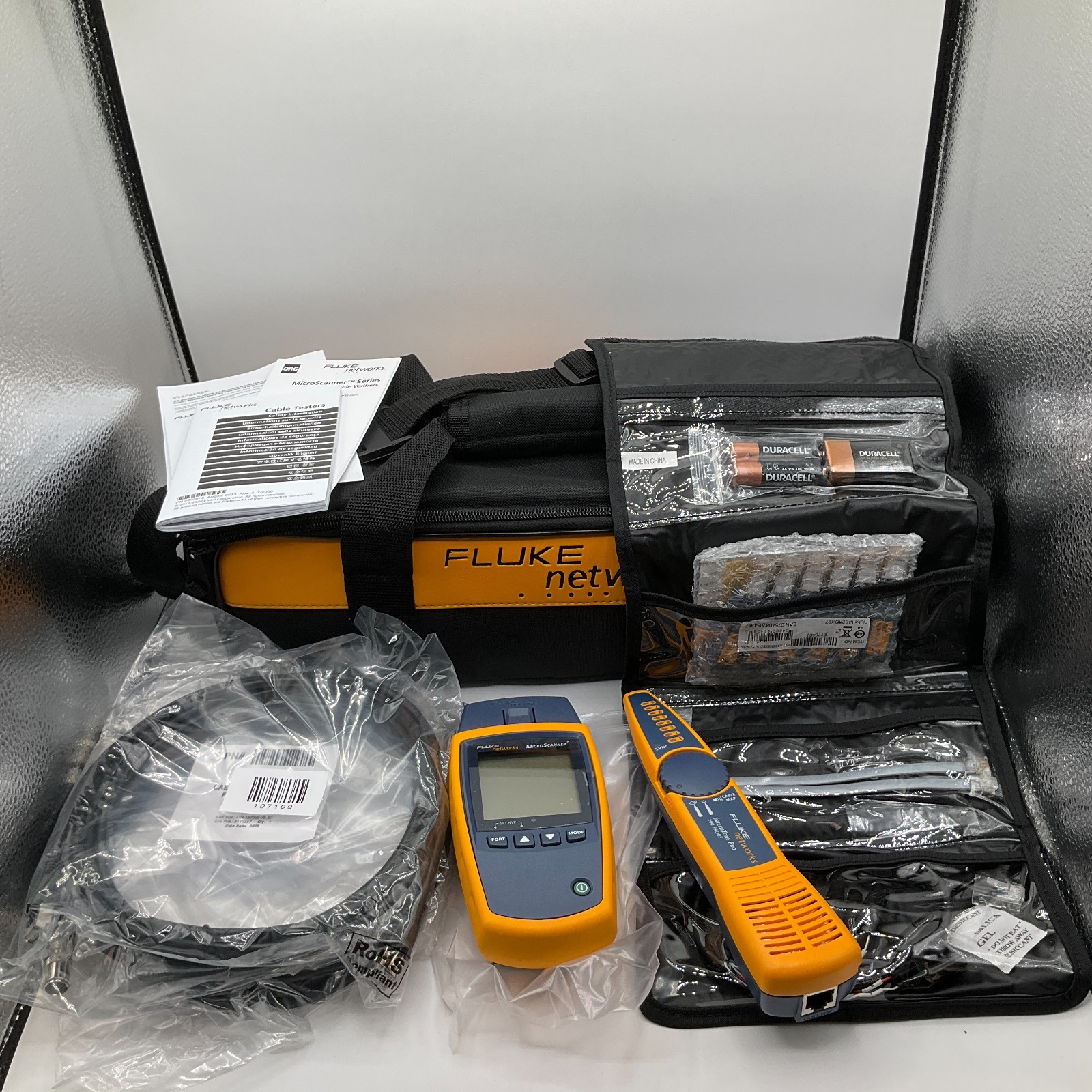Fluke Networks MS2-KIT MicroScanner2 Copper Cable Verifier Kit, Remote ID Kit