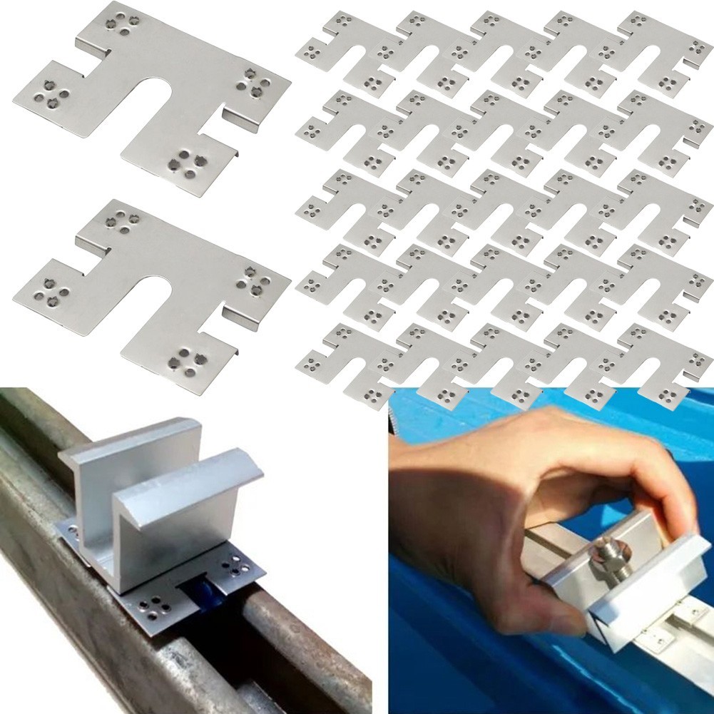 50X Solar Panel Mounting PV Grounding Clip Washer Spacer Construction Ground