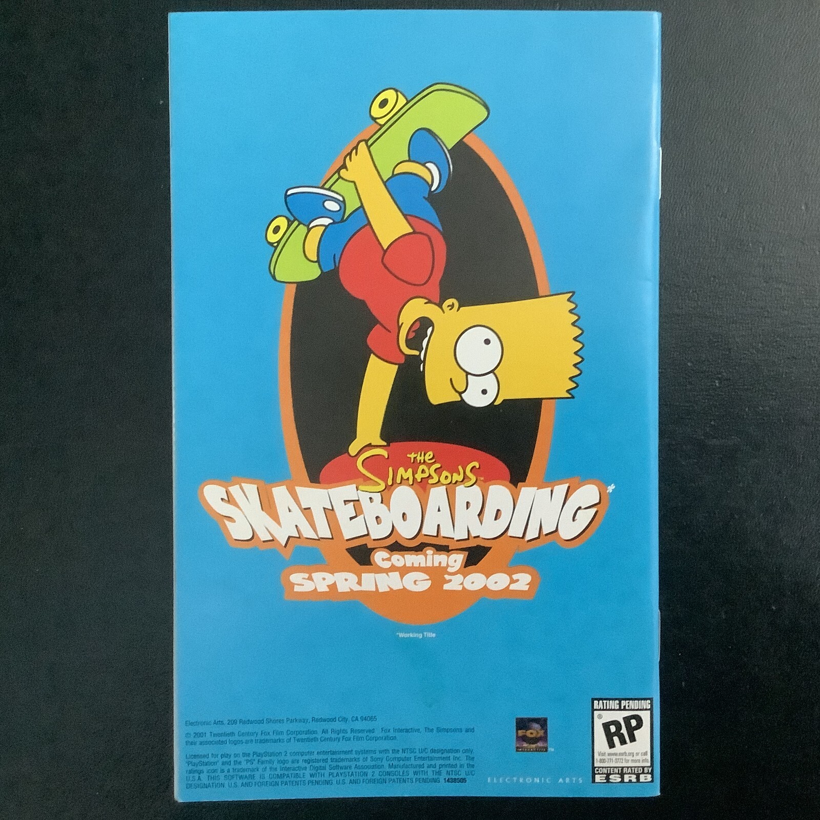 Simpsons Road Rage PS2 PlayStation 2 Instruction Manual Only