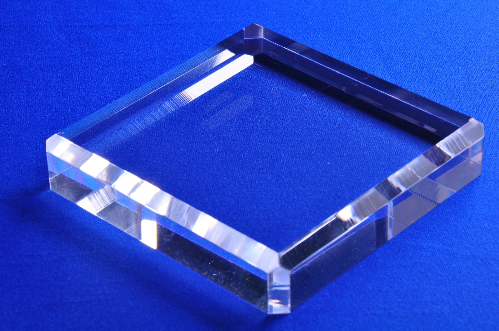 Clear Acrylic Square Beveled Display Base, 6" W x 6"L x 1" H
