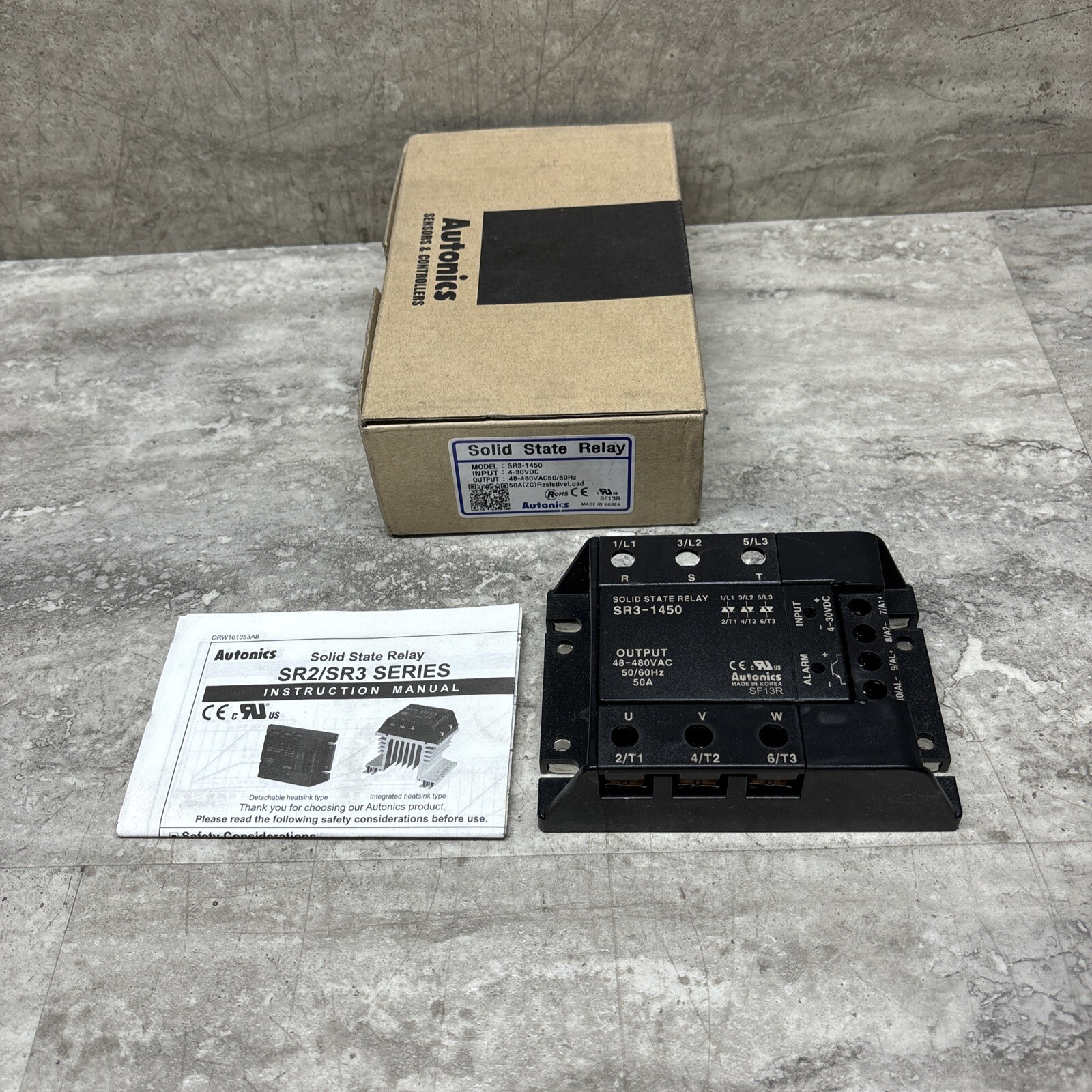 Autonics SR3-1450 3 Phase Solid State Relay, Panel Mount, 50 Amp, New