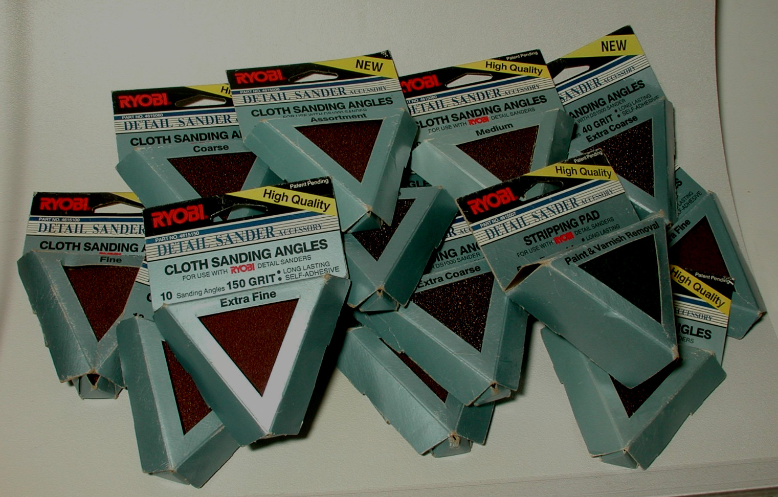 15 Packs of 10) Ryobi Cloth Sanding Angles - Extra Fine through Extra Course