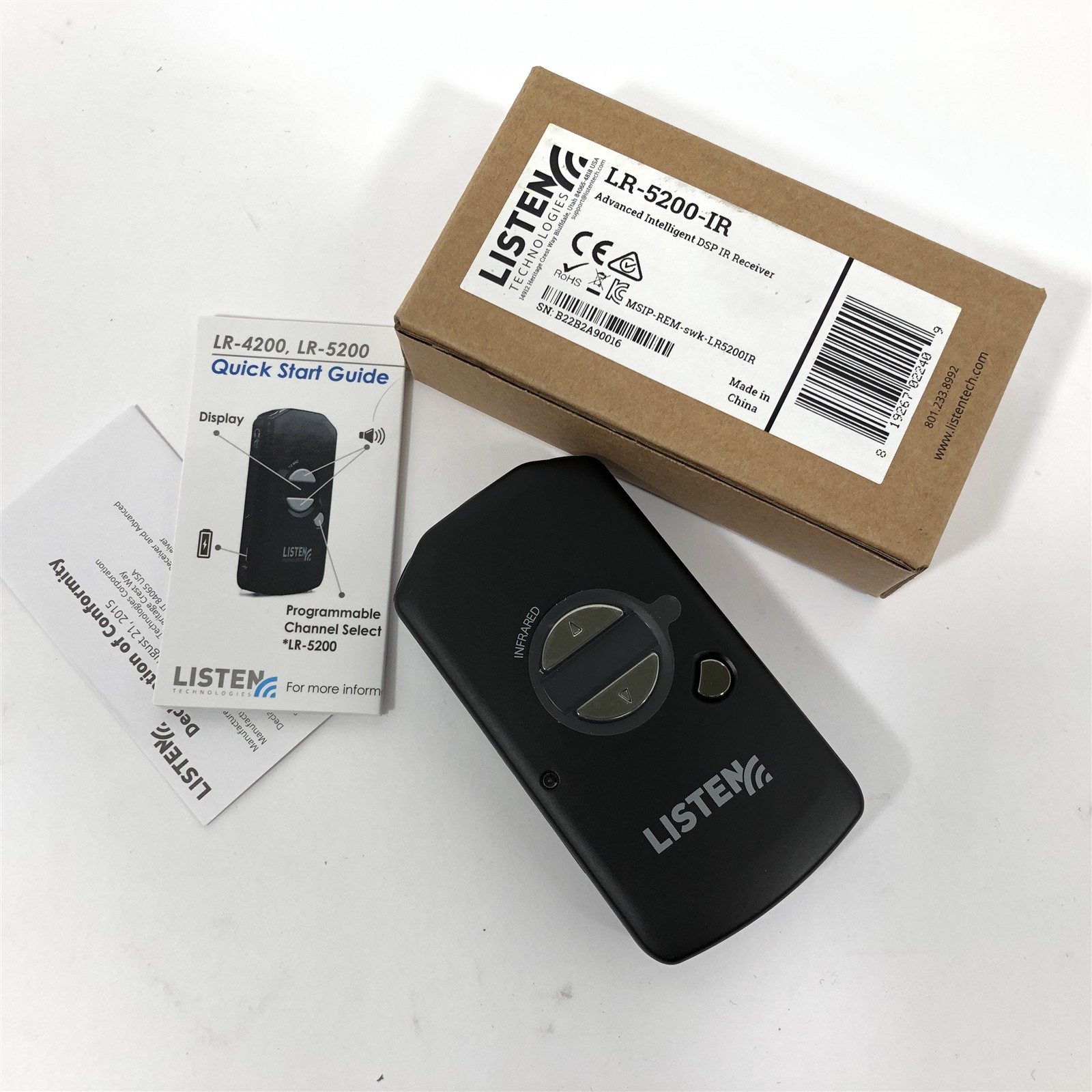 NEW Open Box Listen LR-5200-IR Advanced Intelligent DSP IR Receiver - No Battery