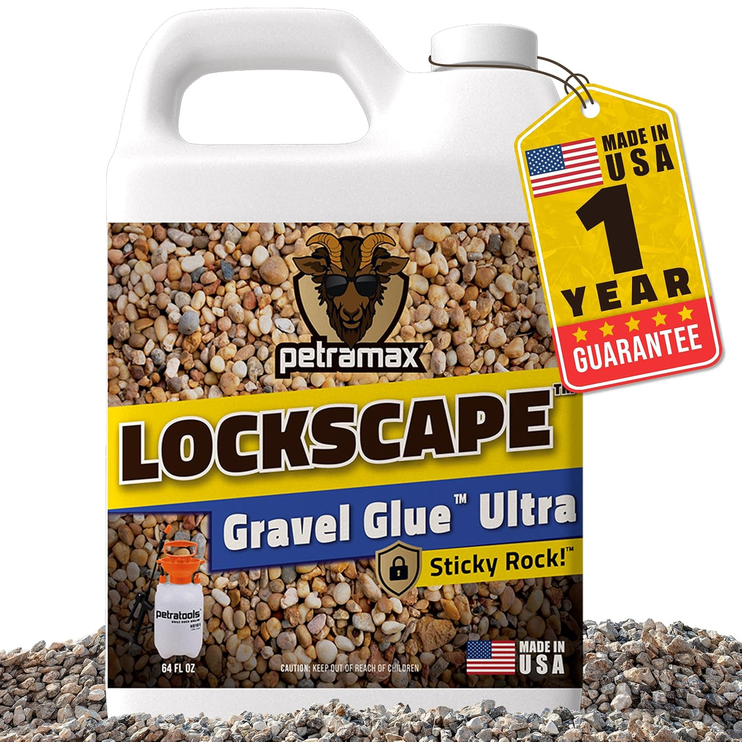 Lockscape Rock Glue for Landscaping (64 Ounce) - Gravel Glue Ultra Super Adhesiv