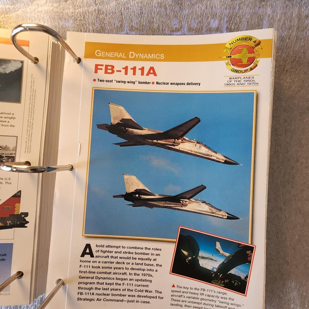 AIRCRAFT OF THE WORLD WARPLANES OF THE 1950-70S FOLD OUT CARD FB-111A