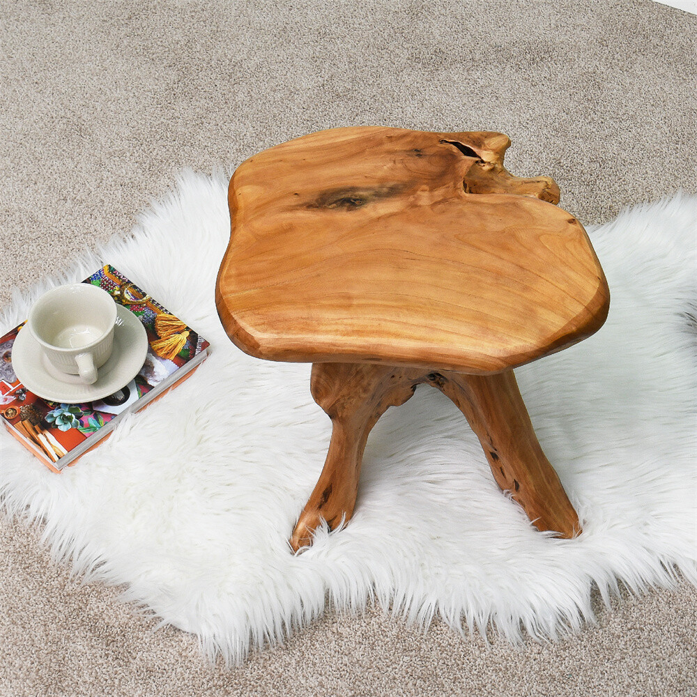 Cedar Roots Plant Stand Naturally Shaped Mushroom Stool Side Table 13.5"x12"x15"