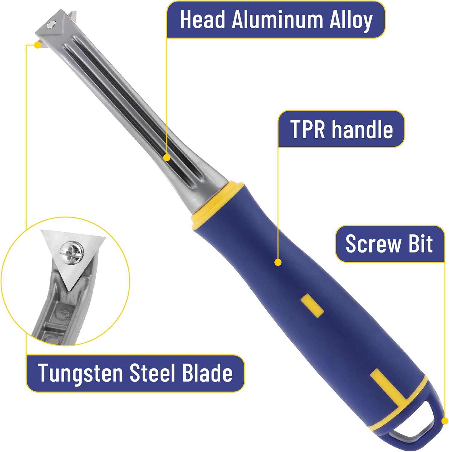 2 Pack 1 Inch Carbide Scraper, Three-Edged Tungsten Steel Triangular Blade Paint