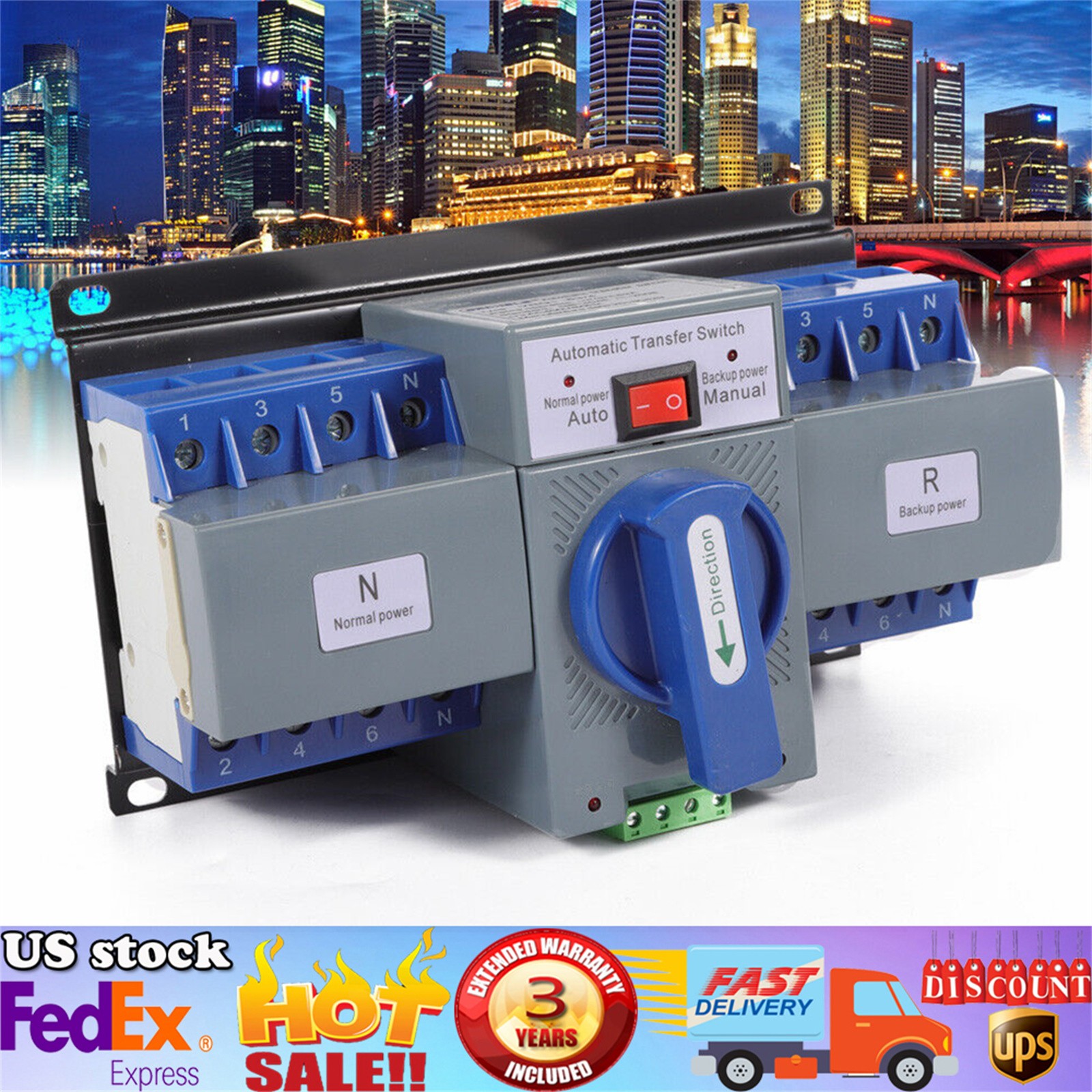 Dual Power Automatic Transfer Switch kit 63 A 4P ATS Generator Changeover Switch